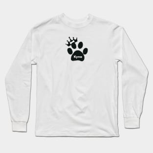 Kyna name made of hand drawn paw prints Long Sleeve T-Shirt